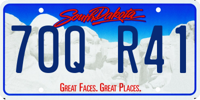 SD license plate 70QR41