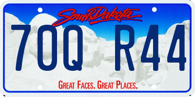 SD license plate 70QR44