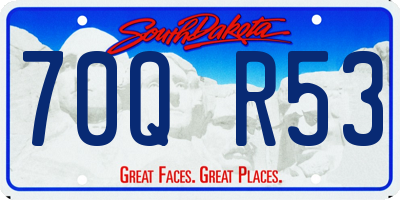 SD license plate 70QR53