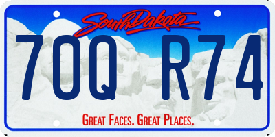 SD license plate 70QR74
