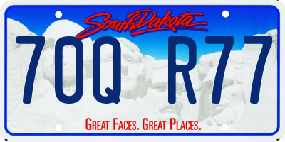 SD license plate 70QR77
