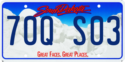 SD license plate 70QS03