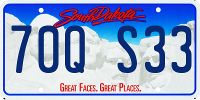 SD license plate 70QS33
