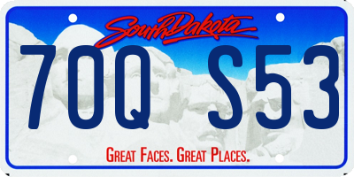 SD license plate 70QS53