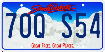 SD license plate 70QS54