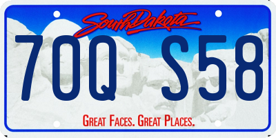 SD license plate 70QS58