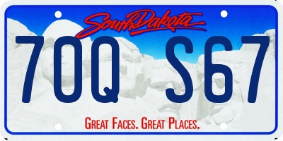 SD license plate 70QS67