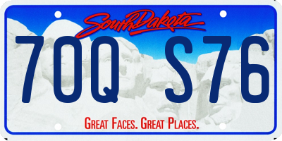 SD license plate 70QS76