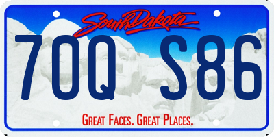 SD license plate 70QS86