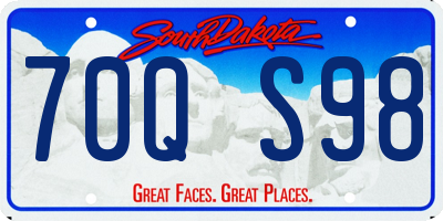 SD license plate 70QS98