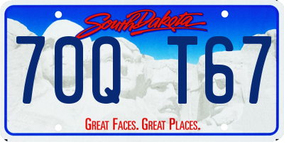 SD license plate 70QT67