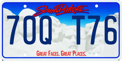 SD license plate 70QT76