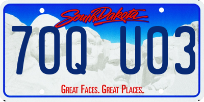 SD license plate 70QU03