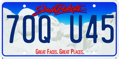 SD license plate 70QU45