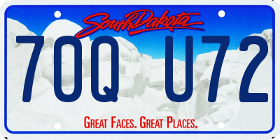 SD license plate 70QU72