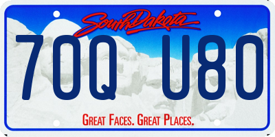 SD license plate 70QU80