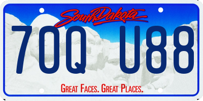 SD license plate 70QU88