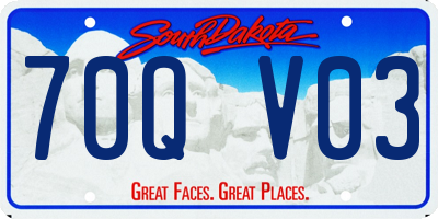 SD license plate 70QV03