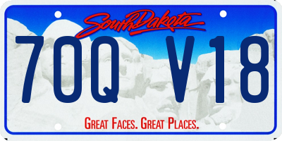 SD license plate 70QV18