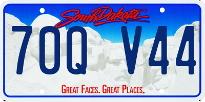 SD license plate 70QV44