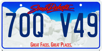SD license plate 70QV49