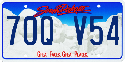 SD license plate 70QV54