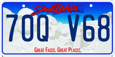 SD license plate 70QV68