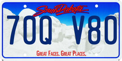 SD license plate 70QV80