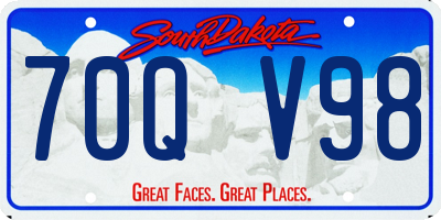 SD license plate 70QV98