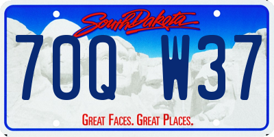 SD license plate 70QW37