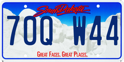SD license plate 70QW44