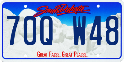 SD license plate 70QW48