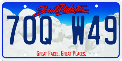 SD license plate 70QW49