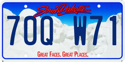 SD license plate 70QW71
