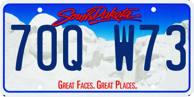SD license plate 70QW73