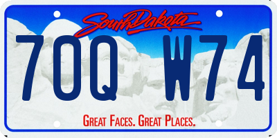 SD license plate 70QW74