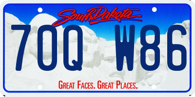 SD license plate 70QW86