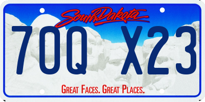 SD license plate 70QX23