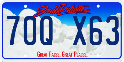 SD license plate 70QX63
