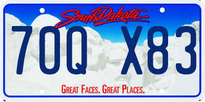 SD license plate 70QX83