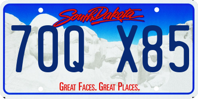 SD license plate 70QX85