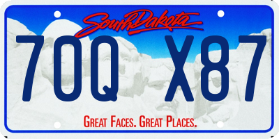 SD license plate 70QX87