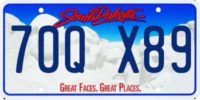SD license plate 70QX89