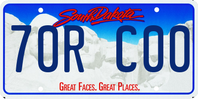 SD license plate 70RC00
