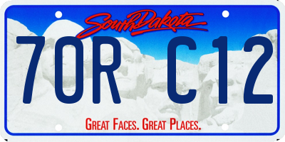 SD license plate 70RC12