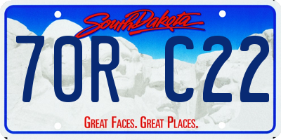 SD license plate 70RC22