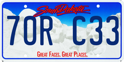 SD license plate 70RC33