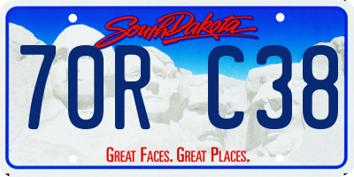 SD license plate 70RC38
