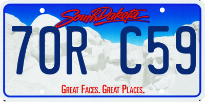 SD license plate 70RC59