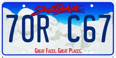 SD license plate 70RC67